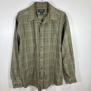 Eddie Bauer relaxed, fit dress shirt button up, wrinkle resistant men’s medi